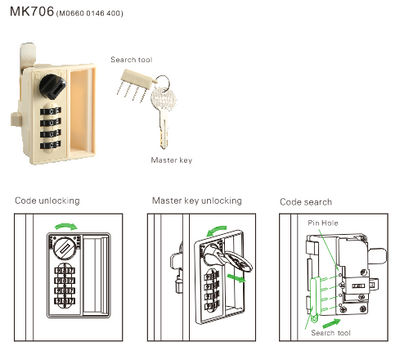MK706 Cerradura Seguridad con Combinación para Lockers - Foto 2