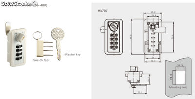 MK707 Cerradura Lockers Combinación 4 Dígitos - Foto 2