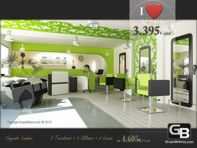 Mobiliario de peluquería, muebles de peluquería, conjunto Lumbar 3395€