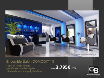 Mobilier Salon de Coiffure, Salon complet: Comodity - Promo 3.795€!