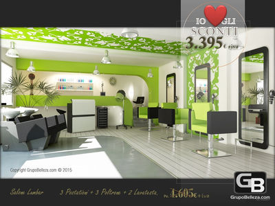 Mobilier Salon de Coiffure, Salon complet: Lumbar - Promo 3.395€!