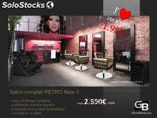 Mobilier Salon de Coiffure, Salon complet: Retro NEW - Promo 1.985 € !