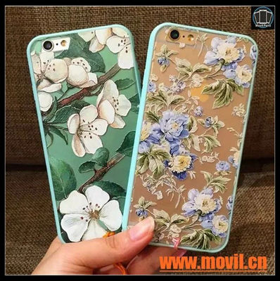 Moda de Lujo Floral Pintado Alivio 3D Para Apple iPhone 6 iPhone6 6 S 4.7 - Foto 3