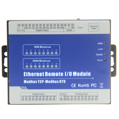 Modbus tcp Ethernet Remote io Module RS485 to RJ45 Converter ain+din+relay outpu