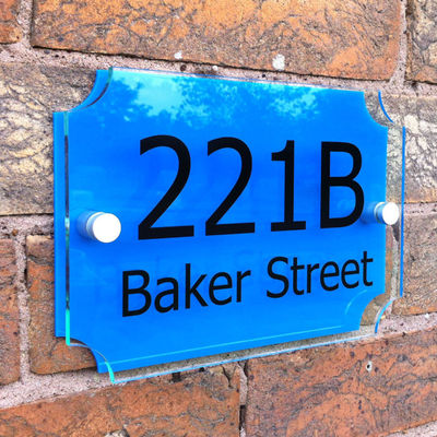 Modern House Sign Door Number Street Address Glass Effect Acrylic Plaque - Foto 5
