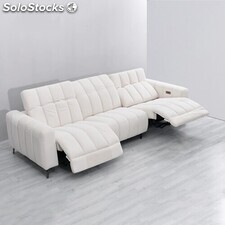 Moderno minimalista Caterpillar Beige tela blanca sofá multifuncional tamaño apa