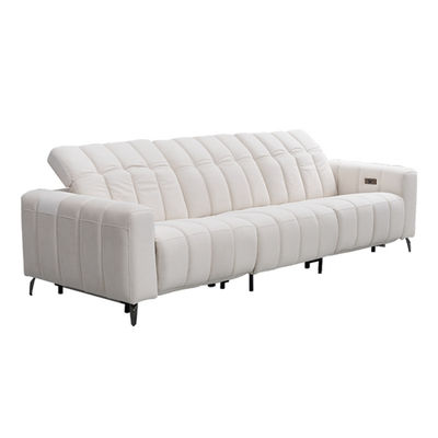 Moderno minimalista Caterpillar Beige tela blanca sofá multifuncional tamaño apa - Foto 2