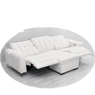 Moderno minimalista Caterpillar Beige tela blanca sofá multifuncional tamaño apa - Foto 3