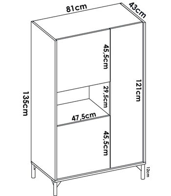 Modulo alto tres puertas para salon o cocina Cazalilla en Nordic 135 cm(alto)81 - Foto 4