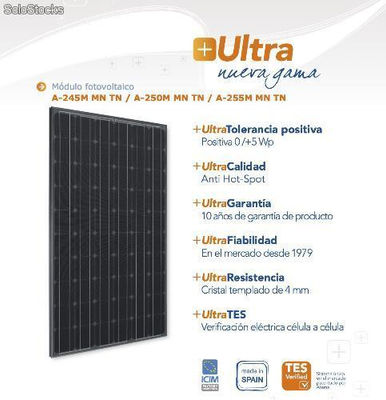 Módulos fotovoltaicos a-245m mn tn / a-250m mn tn / a-255m mn tn ultra