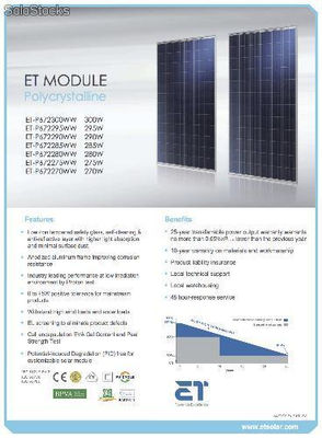 Módulos fotovoltaicos et-p672ww
