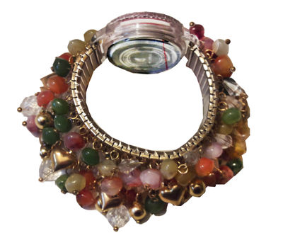 Montre quartz boîte en polycarbonate transparent 40mm, bracelet de bijouterie - Photo 3