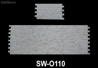 Mosaico in pietra naturale bianco Ibla , finitura a spacco per rivestimenti