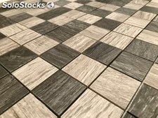 mosaico madera mix gris