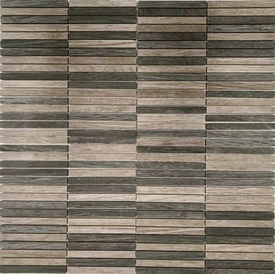 Mosaico madera tiras gris y antracita - Foto 3