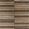 Mosaico tiras madera tonos calidos (natural roble y nogal)