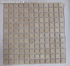 Mosaico travertino clasico 2,2x2,2 en malla de 30x30