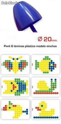 Mosaicos - Pack 6 láminas plástico modelo pinchos, 20 mm