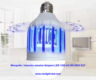 Mosquito / insectos asesina lámpara LED 12W AC165-265V E27