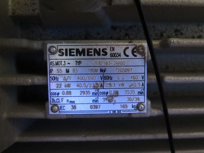 Moteur sur pieds Siemens 22 Kw - Photo 2