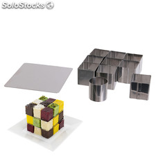 Moule à gateau 25 cubes et plaques de superposition