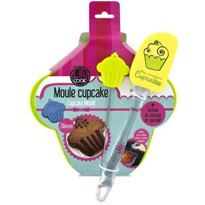 Moule à gateau en silicone - forme cupcake - avec spatule et testeur - Photo 5