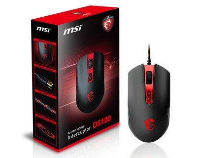 Msi DS100 usb Laser 3500DPI Ambidextrous Black - Red mice S12-0401130-EB5 - Foto 5