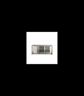 Mueble aparador 3 puertas modelo XENIA acabado blanco brillo-roble, 85cm (alto) - Foto 2