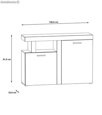 Mueble Aparador De Salón Jelani. 128,4x91,5x33,8 Cm. Diseño Nórdico Moderno - Foto 4