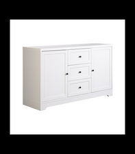 Mueble aparador Md-Ottavia 2 puertas, 3 cajones acabado blanco, 120cm(ancho)