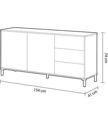 Mueble Aparador Nabur Roble Canadian y Blanco Artik 154 cm (Ancho) x 74 cm - Foto 4