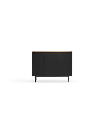 Mueble aparador para comedor modelo Arista 3 puertas acabado negro, 40cm(ancho)