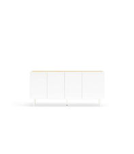 Mueble aparador para comedor modelo Arista 4 puertas acabado blanco, 40cm(ancho)