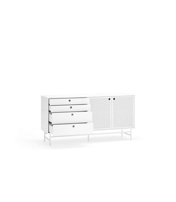 Mueble aparador para comedor modelo Punto 2 puertas 4 cajones acabado blanco, - Foto 2