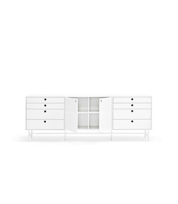 Mueble aparador para comedor modelo Punto 2 puertas 8 cajones acabado blanco, - Foto 2