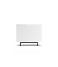 Mueble auxiliar 2 puertas abatibles modelo 601-1 acabado en nogal/blanco. 78 cm