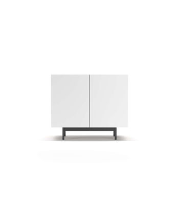 Mueble auxiliar 2 puertas abatibles modelo 601-1 acabado en roble/blanco. 78 cm