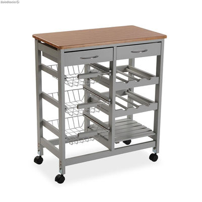Mueble auxiliar de cocina multiusos, modelo kitchen (gris) - Sistemas David