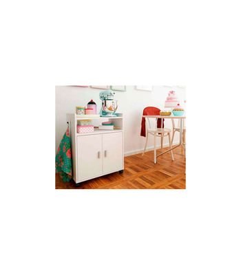 Mueble auxiliar microondas en acabado color blanco, 79,5 cm(alto)60 cm(ancho)40 - Foto 2