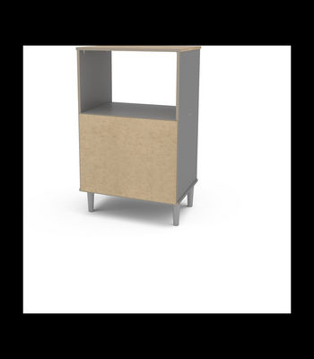 Mueble auxiliar microondas en acabado color gris, 95 cm(alto) 58cm(ancho) - Foto 3