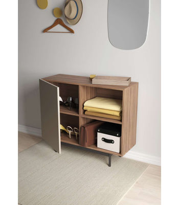 Mueble auxiliar modelo 601-2 acabado en nogal/arena. 78 cm (alto) x 90 cm - Foto 2