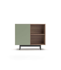 Mueble auxiliar modelo 601-2 acabado en nogal/verde. 78 cm (alto) x 90 cm