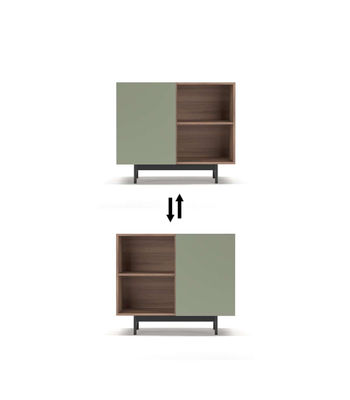 Mueble auxiliar modelo 601-2 acabado en nogal/verde. 78 cm (alto) x 90 cm - Foto 4