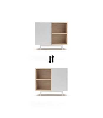 Mueble auxiliar modelo 601-2 acabado en roble/blanco. 78 cm (alto) x 90 cm - Foto 2