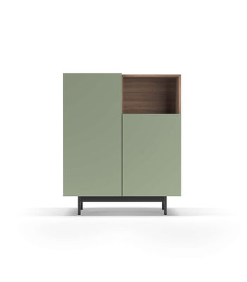 Mueble auxiliar modelo-602-1 acabado nogal/verde, 110 cm (alto) x 90 cm (ancho)