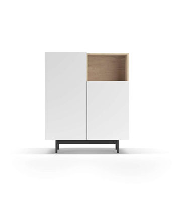 Mueble auxiliar modelo-602-1 acabado roble/blanco, 110 cm (alto) x 90 cm (ancho) - Foto 2
