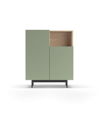 Mueble auxiliar modelo-602-1 acabado roble/verde, 110 cm (alto) x 90 cm (ancho)