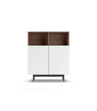 Mueble auxiliar modelo-602-2 acabado nogal/blanco, 110 cm (alto) x 90 cm (ancho)