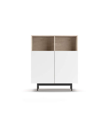 Mueble auxiliar modelo-602-2 acabado roble/blanco, 110 cm (alto) x 90 cm (ancho)