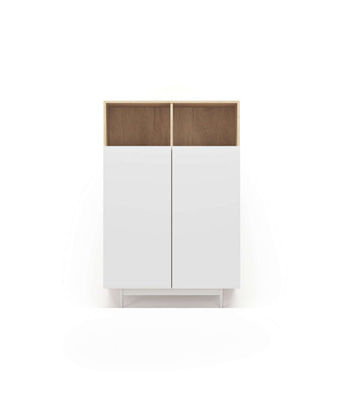 Mueble auxiliar modelo 603-1 acabado roble/blanco, 110 x 90 x 34 (alto x ancho x - Foto 2